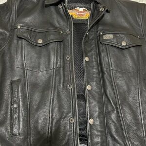 Harley-Davidson Black Leather Bomber Jacket